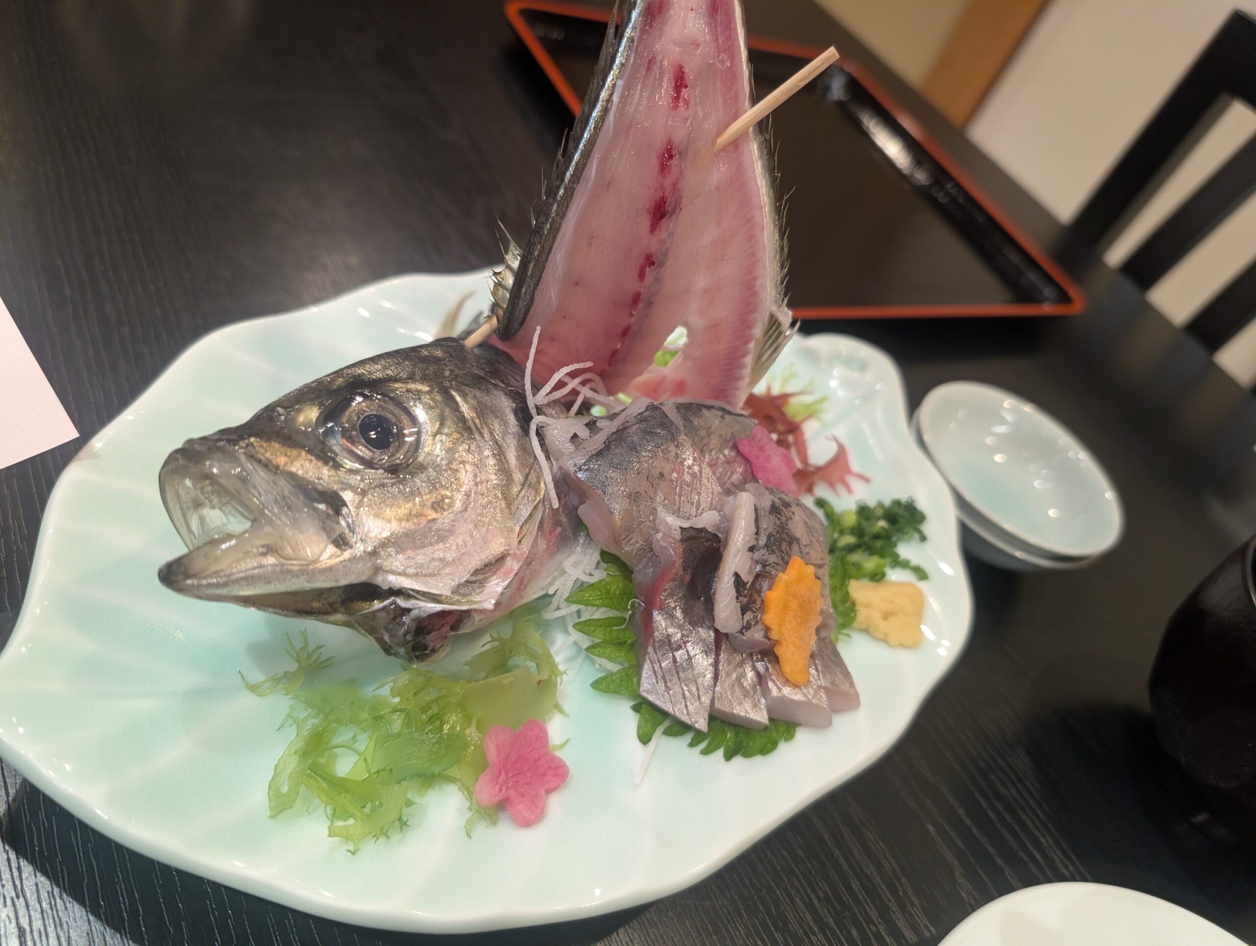 TJKリゾート金谷城 夕食の追加注文 アジの刺身