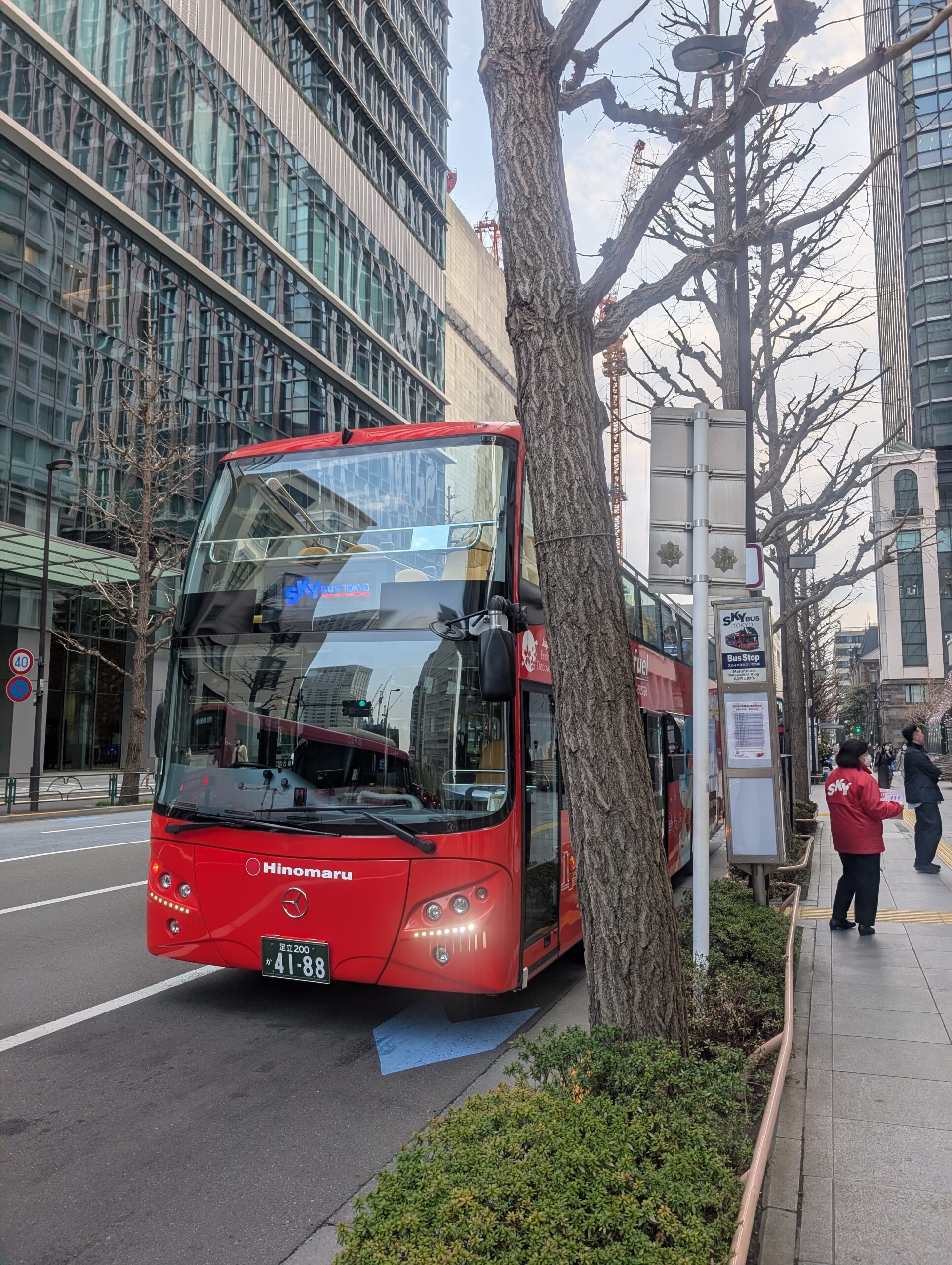 スカイバス春の東京コースの乗り場